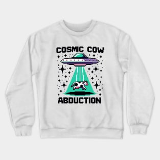 8-Bit Retro Alien Cow Abduction - Classic Video Game Style Design Crewneck Sweatshirt